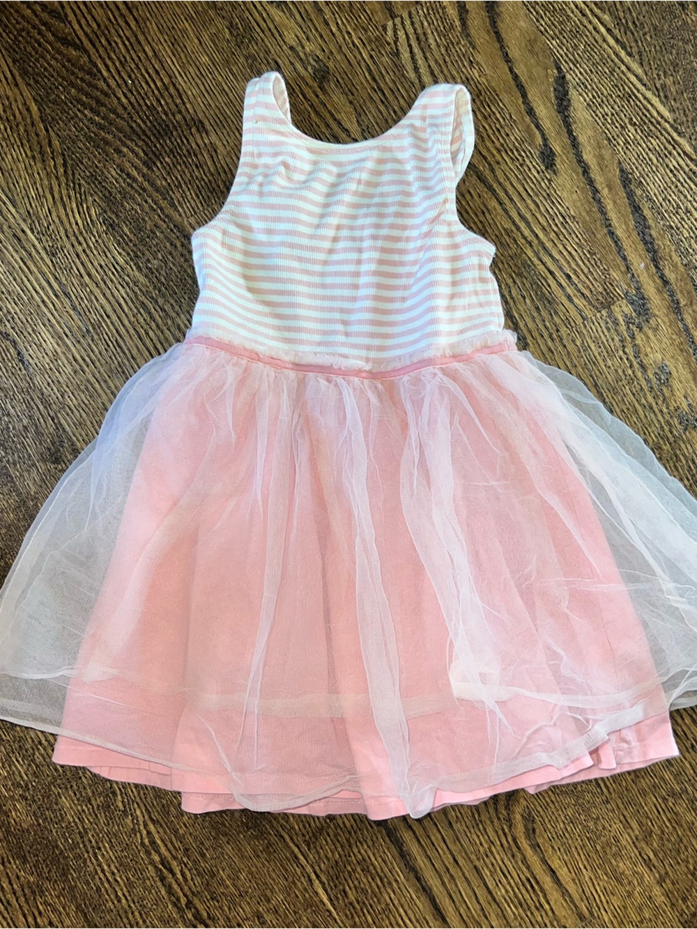 Mini Boden Pink and White Striped Tulle Party Dress